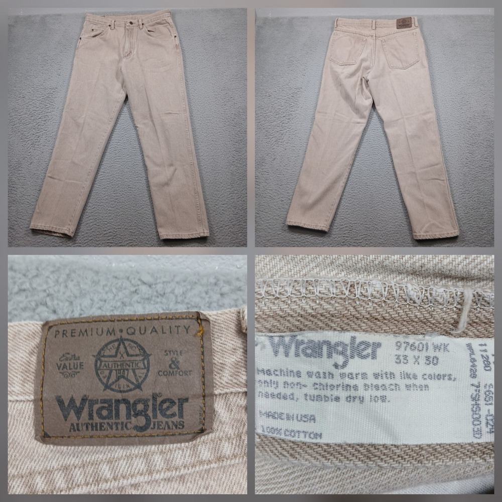 Wrangler Authentic‎ Jeans Men's 33x30 Tan Beige Denim USA Made